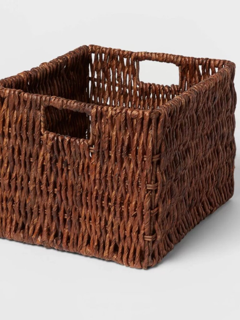 Large Woven Banana Bark Crate - Brightroom: Brown Rectangle Decorative Basket